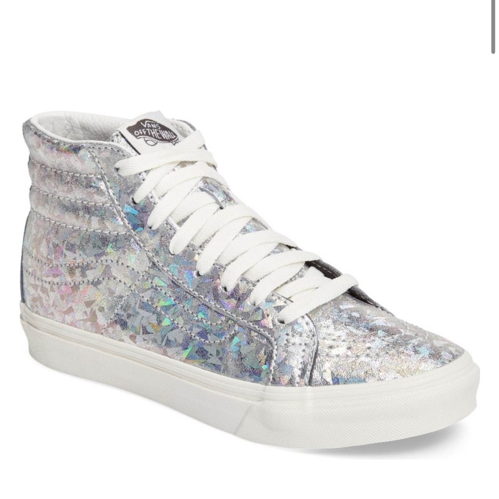 Vans Silver Holographic High-Top Sneakers